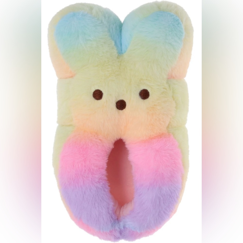 •NIP•Peeps Pastel Tie Dye Bunny Fleece Easter Slippers- 4/5